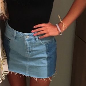 Pacsun Blue Block Denim Skirt
